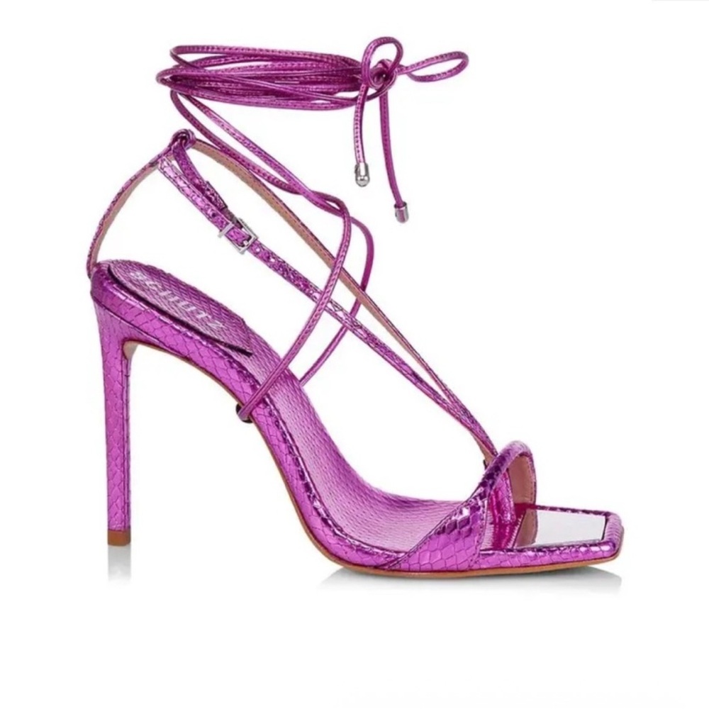 SCHUTZ Metallic Pink Strappy Heels
